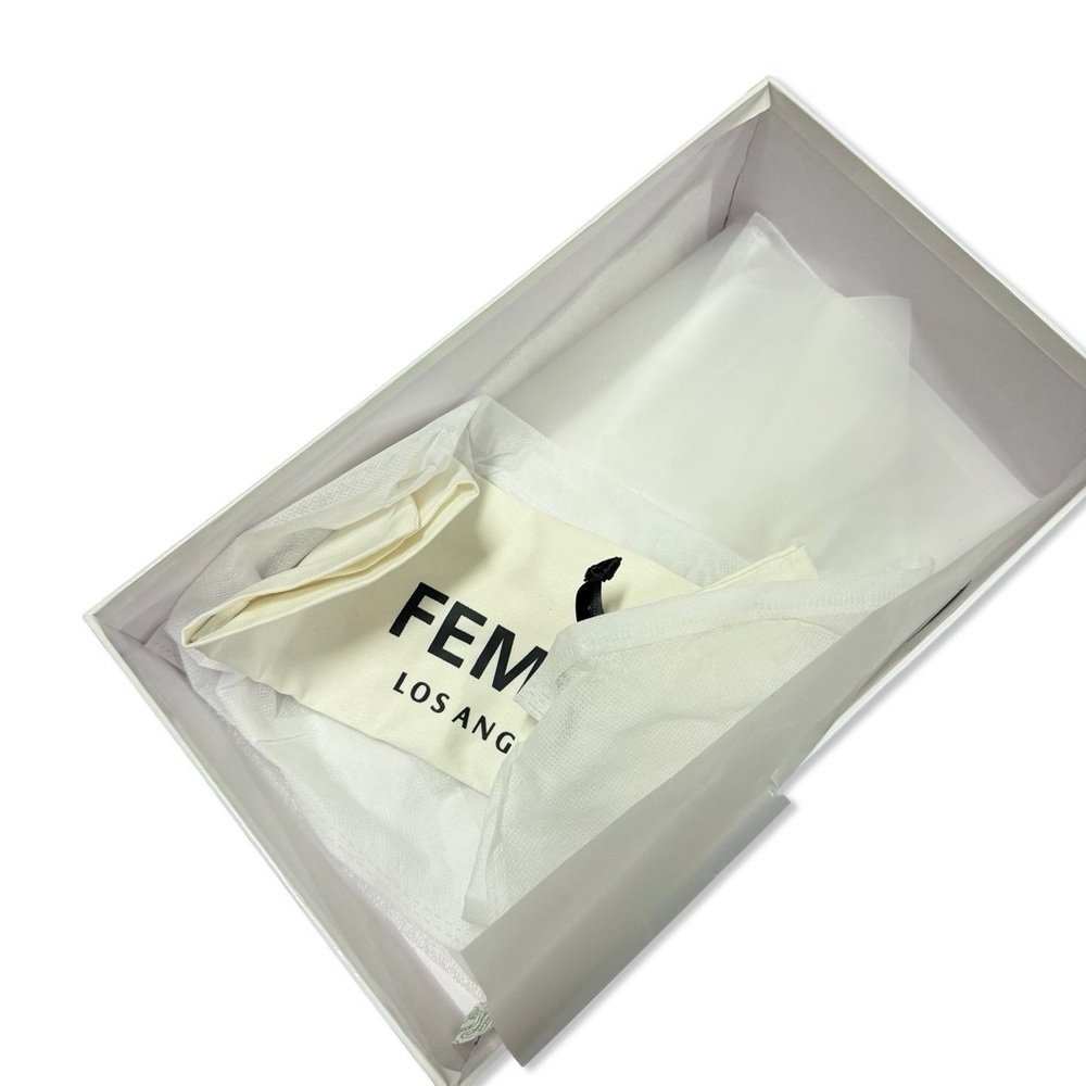 FEMME LA x REVOLVE G55 Kitten Heels shoes White cream Slingbacks 7 - Picture 10 of 13